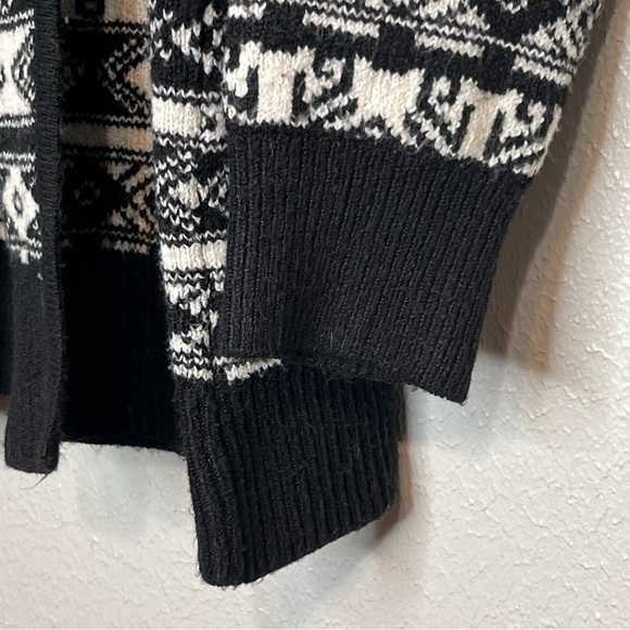 Rachel Zoe Womens Belted Tie Waist Cardigan Aztec Print Black White Size XL - Picture 4 of 12